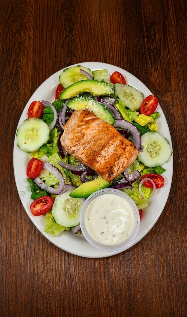 Grilled Salmon Salad.
